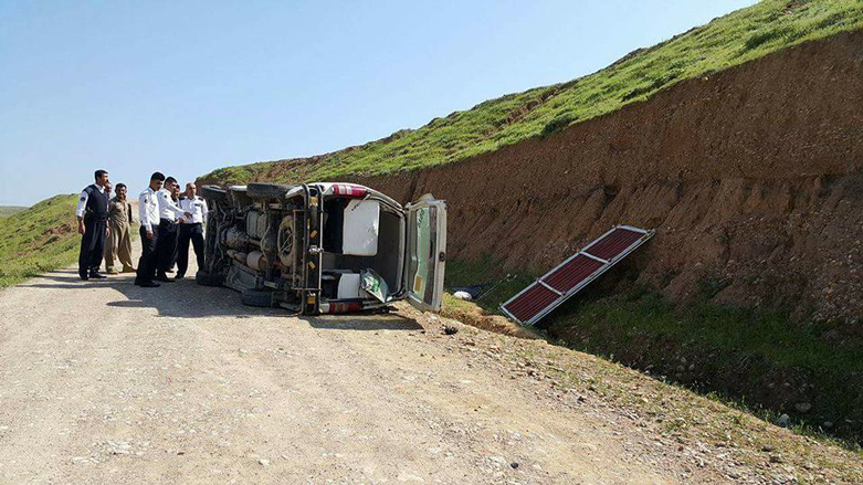 حادث مروع يوقع ضحايا بحافلة تدريسيين قرب السليمانية